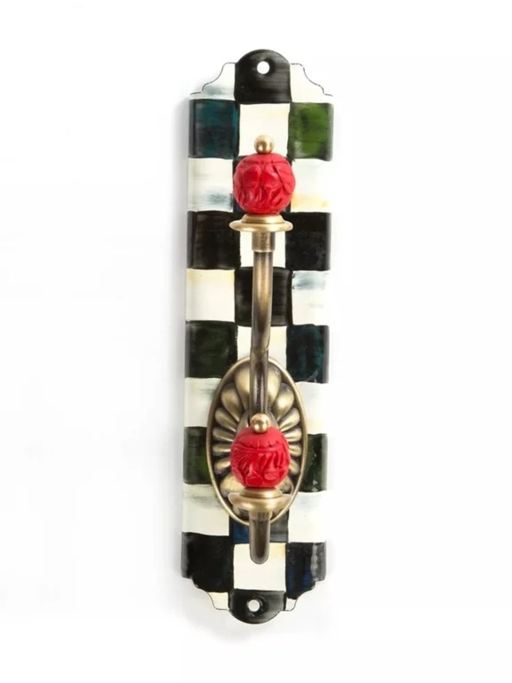 MACKENZIE-CHILDS | Courtly Check Single Enamel Wall Hook (NEW IN BOX)